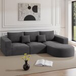 Canap� modulable en lavec fonction litgrand canap� convertible rembourr� en velours c�tel� m�ridienne ...