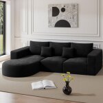 Canap� modulable en lavec fonction litgrand canap� convertible rembourr� en velours c�tel� m�ridienne ...