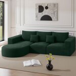 Canap� modulable en lavec fonction litgrand canap� convertible rembourr� en velours c�tel� m�ridienne ...