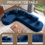 Canap� modulaire en l - canap� modulaire - 5 places - angle r�versible - livr� mont� (bleu)