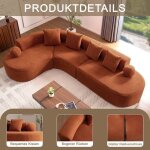 Canap� modulaire 5 places - pour salon - configuration en l - aucun assemblage requis - coussins inclus ...