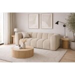 Canap� nuage 2 places grania beige? tissu aspect velours - 197 cm