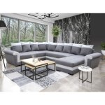 Henry - canap� panoramique dangle r�versible - 7 places - convertible avec coffre - en tissu et pu - ...