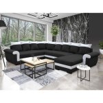 Henry - canapé panoramique dangle réversible - 7 places - convertible avec coffre - en tissu et pu - ... Henry - canapé panoramique dangle réversible - 7 places - convertible avec coffre - en tissu et pu - ...