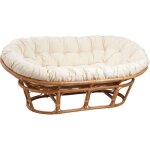 Canap papasan 2 places en rotin avec coussin ?