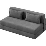 Canap� polyvalent 4 en 1 - lunsy - 1524x81x61 cm - gris - transformable en fauteuil - lit une place - ...