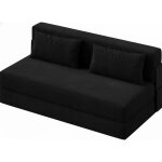 Canap� polyvalent 4 en 1 - lunsy - 1524x81x61 cm - noir - transformable en fauteuil - lit une place - ...