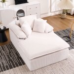 Canap� relax 177 x 122 x 92 cm fauteuil de lecture design sans armature velours c�tel� blanc