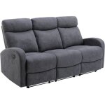 Canap� 3 places relax en tissu gris evelyn