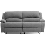 Relaxxo - canap relax manuel 3 places avec 2 assises xxl leo en tissu - gris clair