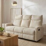 Canap� relax manuel antares 3 places tissu beige
