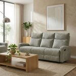 Canap� relax manuel antares 3 places tissu vert