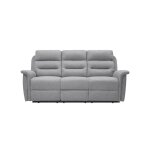Canap� de relaxation 3 places en tissu gris l�on - gris clair - l191 x 94 x 100cm - loungitude