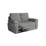 Canap de relaxation lectrique ross 2 places en tissu - gris