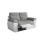 Canap de relaxation lectrique ross 2 places en tissu et simili - blanc / gris