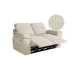 Canap de relaxation lectrique ross 2 places en tissu textur 3d - beige