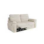Canap de relaxation lectrique ross 3 places en tissu - beige