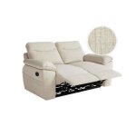 Canap de relaxation manuel ross 2 places en tissu textur 3d - beige