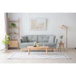 Hoga - canap scandinave 3 places velours ctel gris clair