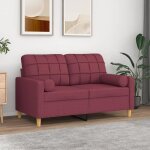 Canap scandinave de relaxation mvs - canap 2 places avec oreillers bordeaux 120 cm tissu223 kg