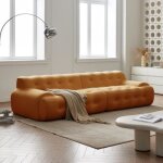 Canap en tissu livr roul couleur orange