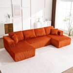 Canap� en u modulable sans montage orange maisentiel