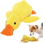Canard apaisant jaune en peluche douce s pour chiot jouet � m�cher r�confortant .