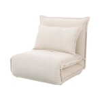 Candice - banquette 1 place convertible clic - clac en velours ctel - beige