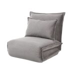 Candice - banquette 1 place convertible clic - clac en velours ctel - gris clair