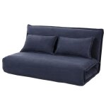 Candice - banquette 2 places convertible clic - clac en velours ctel - bleu nuit