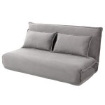 Candice - banquette 2 places convertible clic - clac en velours ctel - gris clair
