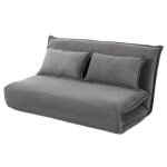 Candice - banquette 2 places convertible clic - clac en velours ctel - gris fonc