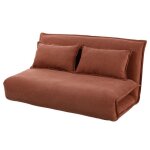Candice - banquette 2 places convertible clic - clac en velours ctel - terracotta