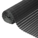 Canisse double face pvc gris anthracite - 1 x 3 m - 100% occultant - 1500 g / m - set de fixation - ...