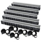 Wiltec 5x caniveau ? 1000 x 140 x 115 mm ? capacit� de charge 15 t ? avec grille de recouvrement galvanis�e ...