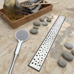 Caniveau de douche italienne en acier inoxydable - aica - bulles 70cm - anti - odeur - pieds réglables ... Caniveau de douche italienne en acier inoxydable - aica - bulles 70cm - anti - odeur - pieds réglables ...