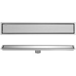 Caniveau de douche rectangulaire en acier inoxydable 80 cm ? siphon r�glable 360� ? drainage efficace ...
