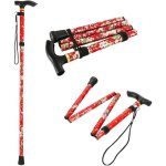 Canne de marche pliable - aide à la mobilité - rouge - pour adulte Canne de marche pliable - aide à la mobilité - rouge - pour adulte