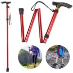 Canne de marche pliable - aluminium - rouge - r�glable 83 - 94 cm - supporte jusqu� 300 lbs - ergonomique ...
