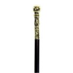 Canne noire  pommeau dcor - mixte - couleur argent