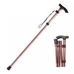 Canne de marche - non spécifié - pliable - réglable 86 - 97 cm - alliage daluminium - marron Canne de marche - non spécifié - pliable - réglable 86 - 97 cm - alliage daluminium - marron