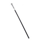 Canne pommeau argent 90cm gris argent