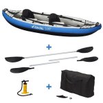 Cano kayak gonflable laori 1  2 places + pagaie + sac transport + pompe double action + siges + cale ...