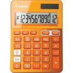 Calculette de bureau - canon ls - 123k - 12 chiffres - panneau solaire et pile - orange mtallis