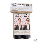 Canon � confettis - canon - 11 cm - papier multicolore - sachet de 2 - mixte