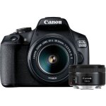 Canon eos 2000d appareil photo reflex 241 mpx + 2 objectifs ef - s 18 - 55 is ii & ef 50mm f / 18 stm ...