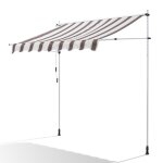 Canop�e store banne manuel 200 x 150 cm - auvent de terrasse sans per�age - r�glable avec manivelle - ...