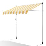 Canop�e store banne manuel 300 x 150 cm - auvent de terrasse sans per�age - r�glable avec manivelle - ...