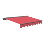 Canop�e store banne manuel rouge semi coffre 4 x 3m ? store r�tractable pour terrasse balcon & jardin ...