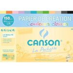 Pochette papier de cr�ation - canson - a4 - 150 g - couleurs claires - 12 feuilles